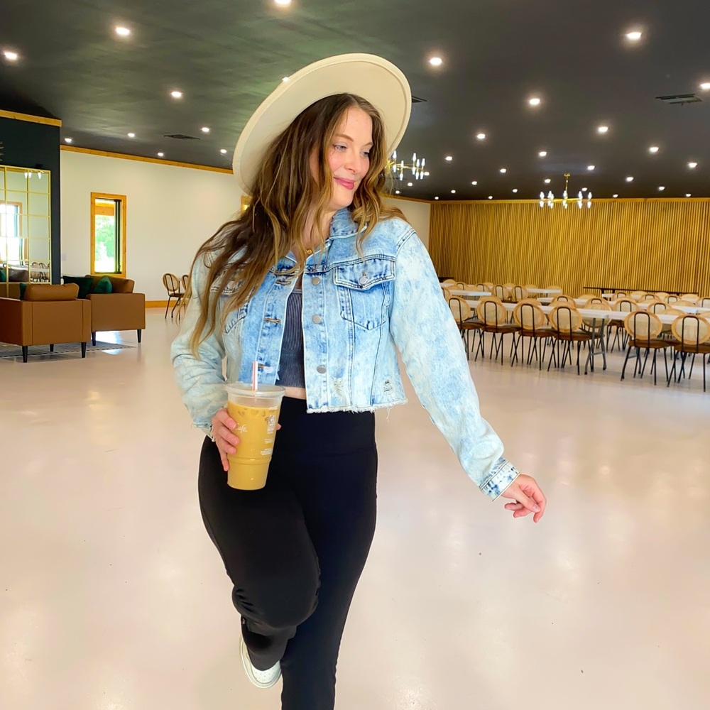 Distressed Cropped Denim Jacket